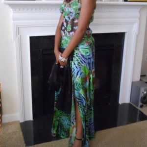 Jovani Animal Print Corset Prom Dress